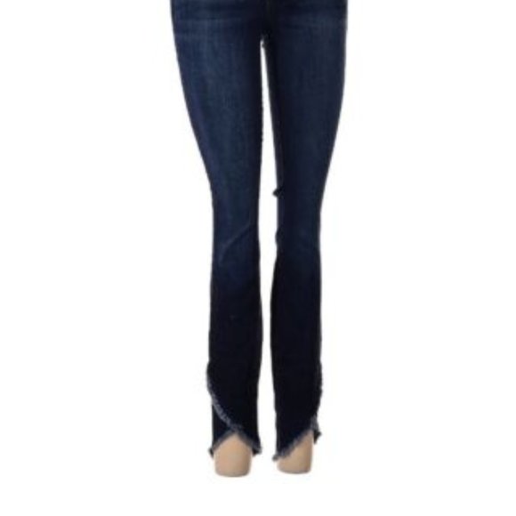 Joe's Flawless The Icon Mid Rise Skinny Ankle Jeans Waist 24 Dark Wash Fringe - Picture 3 of 9